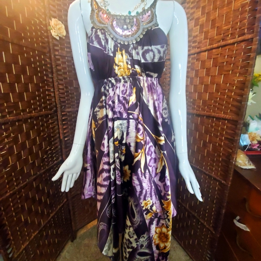 Yoyo 5 Dress Floral color purple and yellow